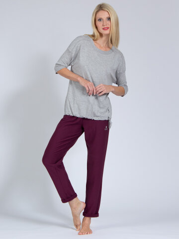Yoga pants Mela Wine made of soft high-quality natural material XS
