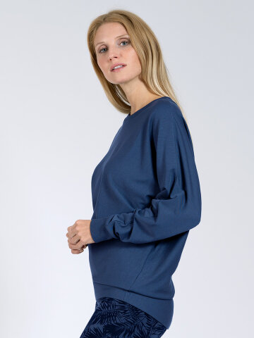 Sweater Anna Blue en mat&eacute;riau naturel 