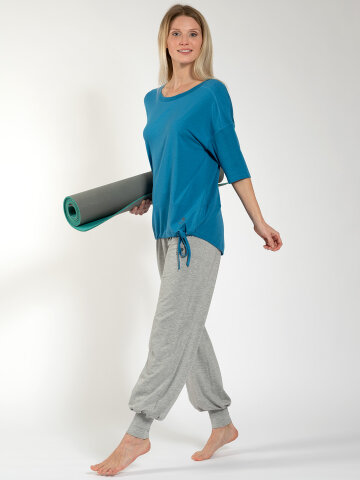 Yoga Shirt Sara Aqua made of natural material XS