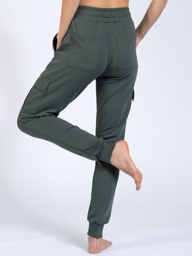 cargo yoga pants Lucy Khaki made of natural material