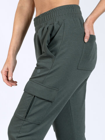 cargo yoga pants Lucy Khaki made of natural material L