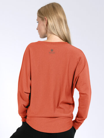 Sweater Anna Orange en mat&eacute;riau naturel 