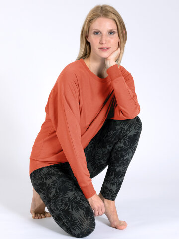 Sweater Anna Orange en mat&eacute;riau naturel