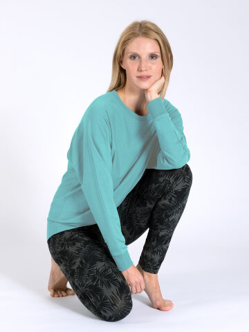 Sweater Anna Lagune en mat&eacute;riau naturel