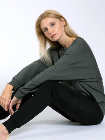 Sweater Anna Khaki aus Naturmaterial XS