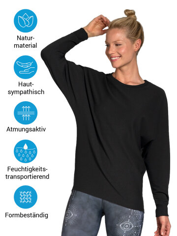 Sweater Anna Schwarz aus Naturmaterial XS