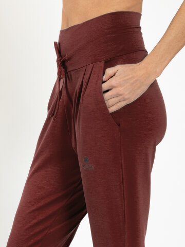 pantalon de yoga Francis brun en mat&eacute;riau naturel