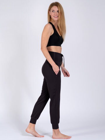 Pantalon de yoga Mia noir en stretch doux