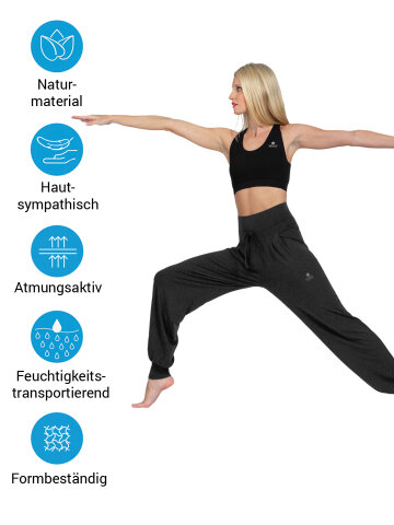 Pantalon de yoga Florence Noir en matériau naturel XS