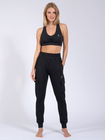 cargo yoga pants Lucy black made of natural material