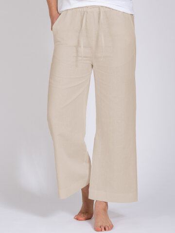 Yoga pants Christy beige with linen