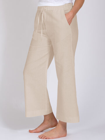 Yoga pants Christy beige with linen