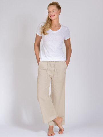 pantalon de yoga Christy beige avec lin