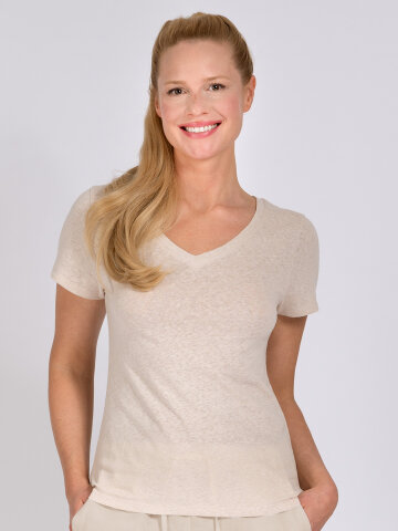 Shirt de yoga Céline beige avec du lin