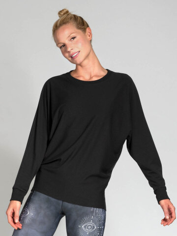 Sweater Anna Black en mat&eacute;riau naturel doux et de haute qualit&eacute;