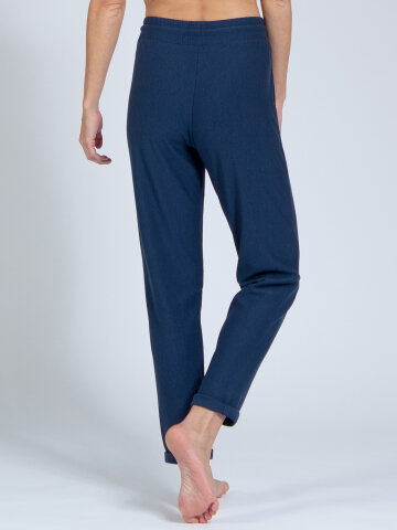 Pantalon de yoga Mela Denim bleu en mat&eacute;riau naturel doux et de haute qualit&eacute;