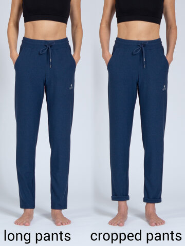 Pantalon de yoga Mela Denim bleu en matériau naturel doux et de haute qualité L